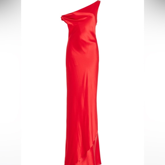STAUD Ashanti Draped Satin Maxi Dress size Small - Picture 5 of 7